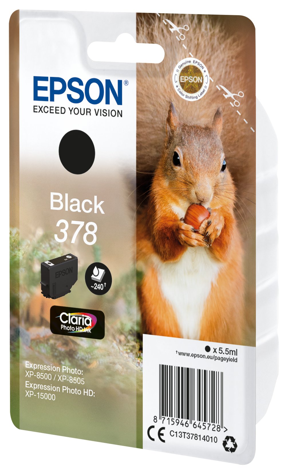 EAN 8715946645728 - Epson Squirrel C13T37814010 cartucho de tinta 1 pieza(s) Original Rendimiento estándar Negro imagen 2