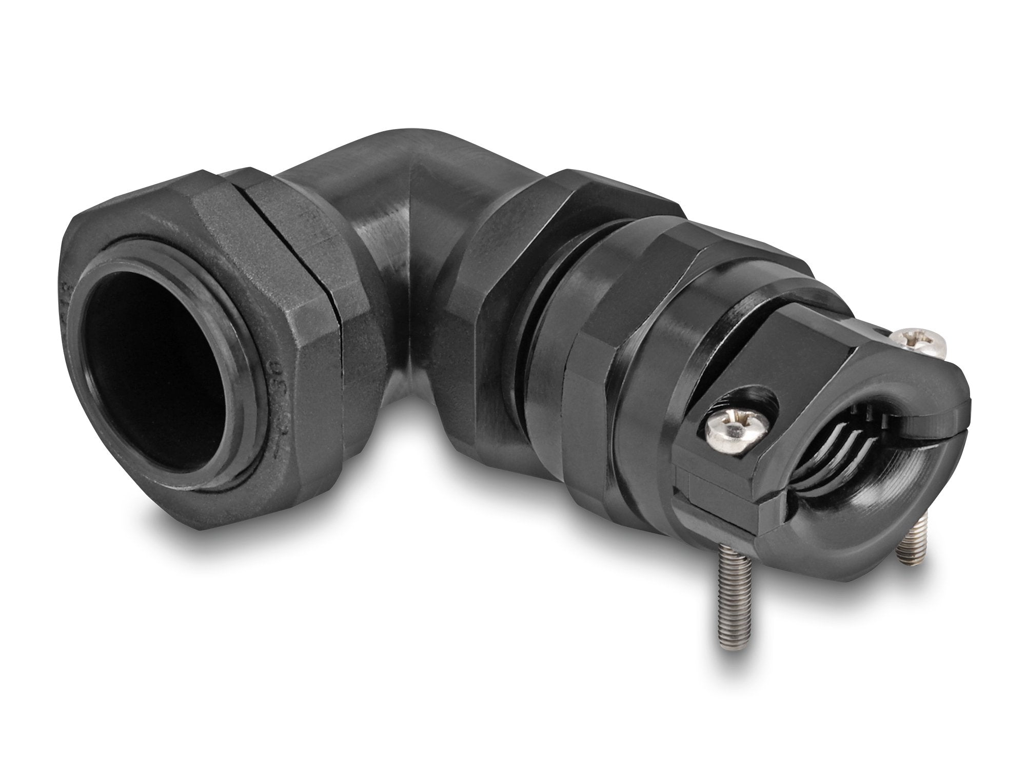 Delock 60597 Prensaestopas Con Alivio De Tensión Y Protección Contra La Flexión Ángulo De 90 ° Pg16 Negro