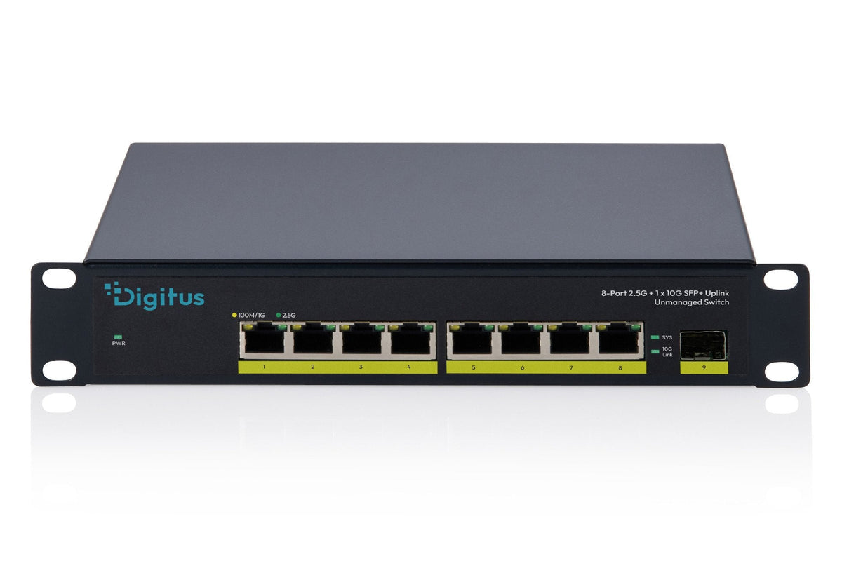 Digitus Switch 8-Port 10" 2.5g, Unmanaged 1x10g Sfp+ Negro