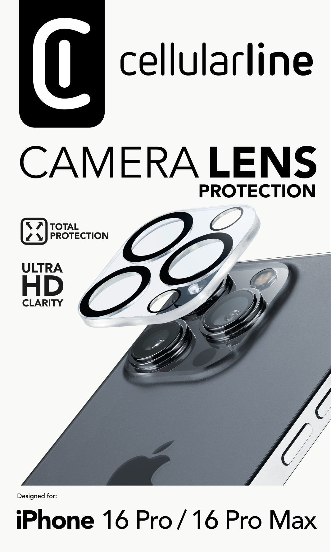 Cellularline Camera Lens Protection Iphone 16 Pro   Max Clear