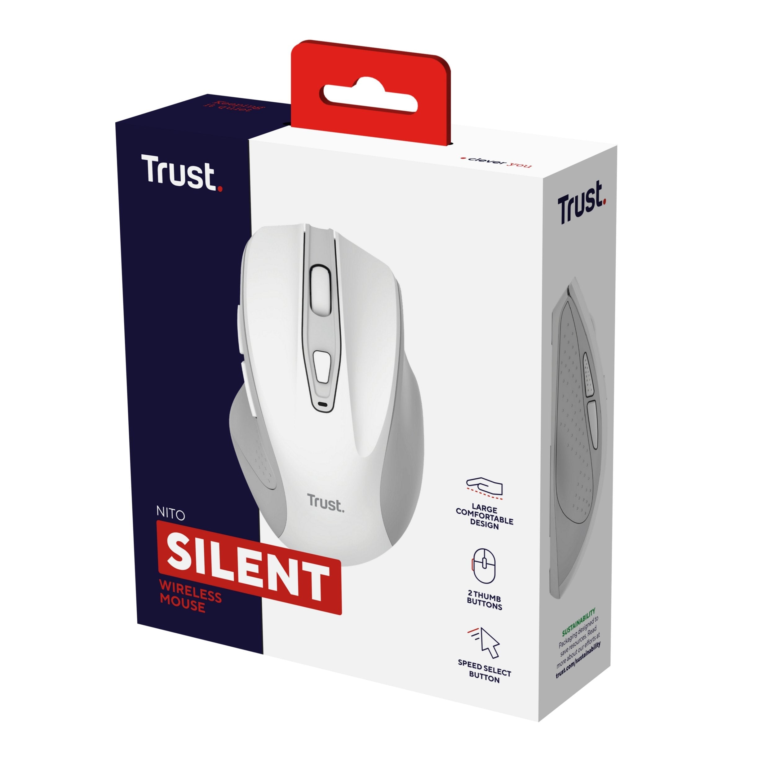Ratón Inalámbrico Trust Nito Silent Hasta 2200 Dpi Blanco