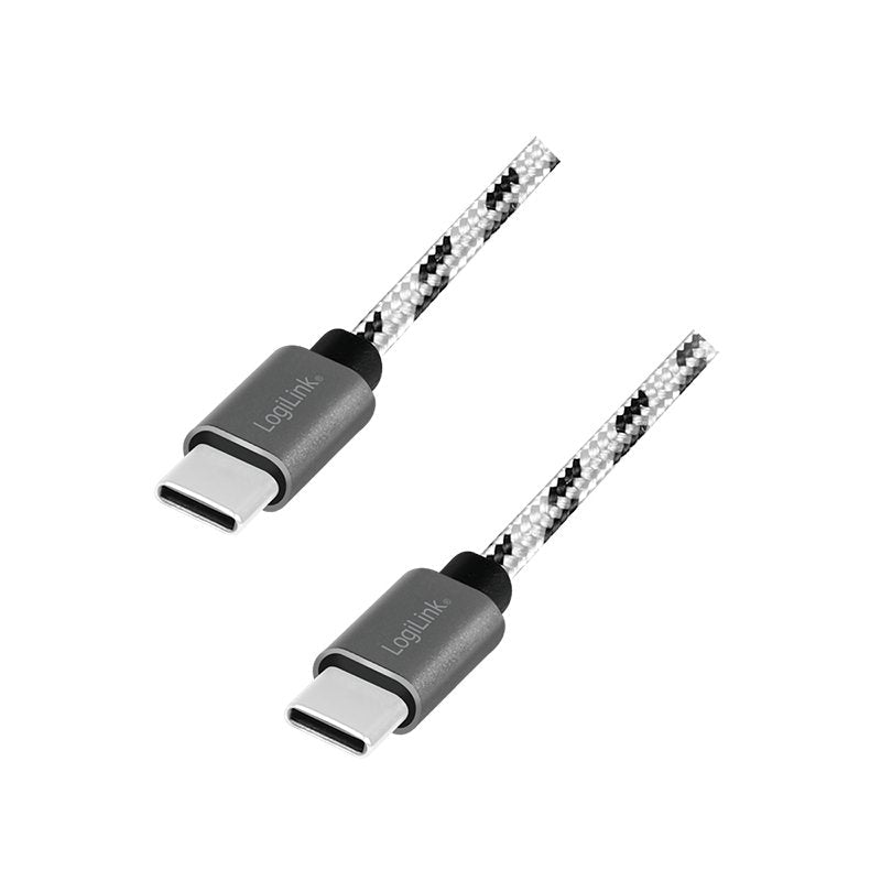 Usb 2.0 Type-C 3-Pack Cable Set, C M To C M, Alu, Nylon, Blanco Negro