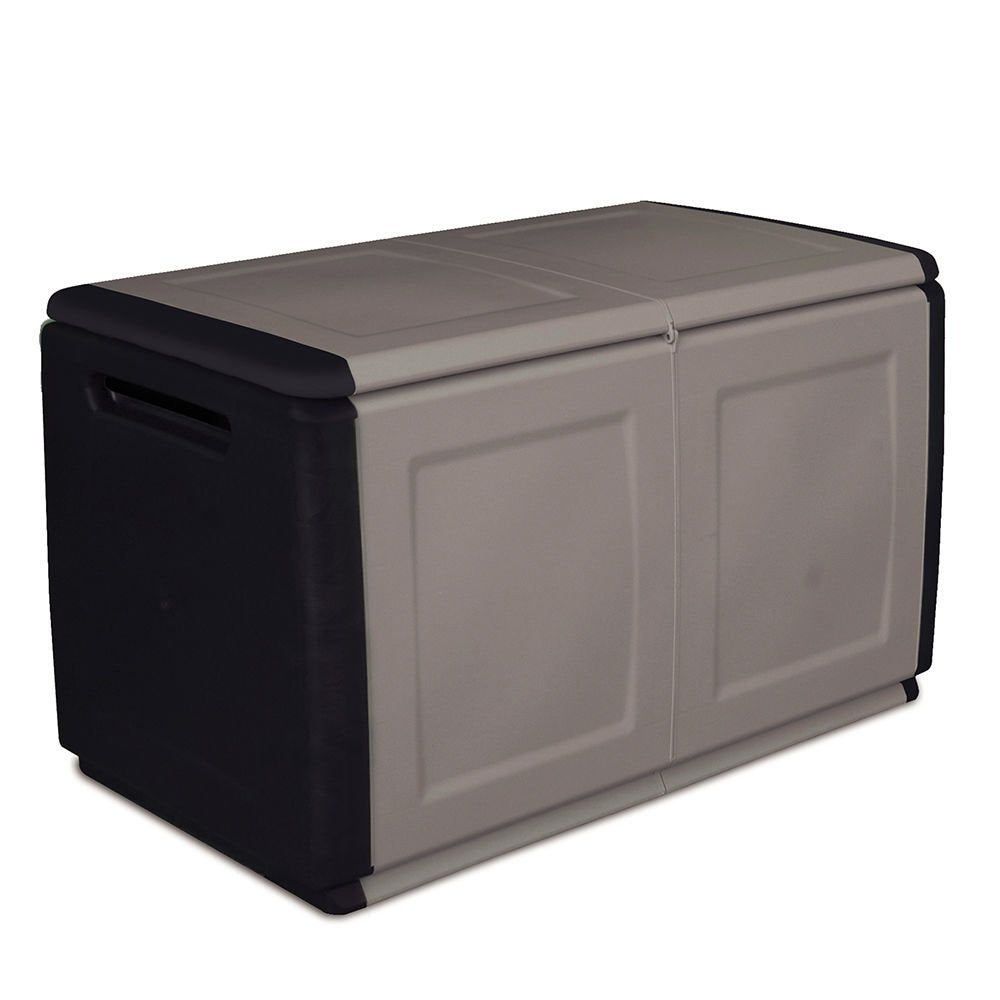 Baúl En Polipropileno, Color Gris Oscuro Y Negro