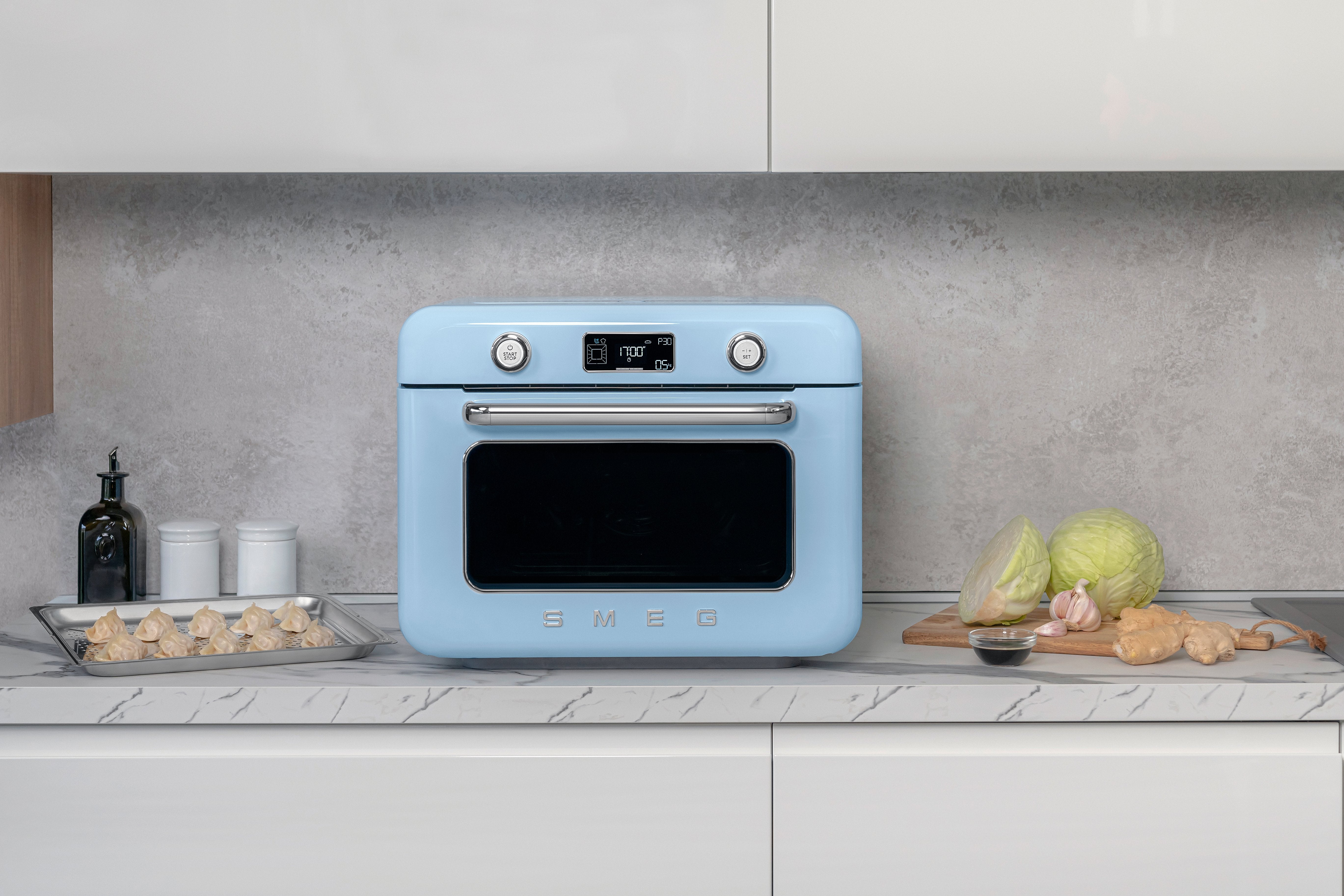 EAN 8017709333874 - Smeg COF01PBEU horno de vapor Pequeño Azul Botones, Giratorio imagen 15