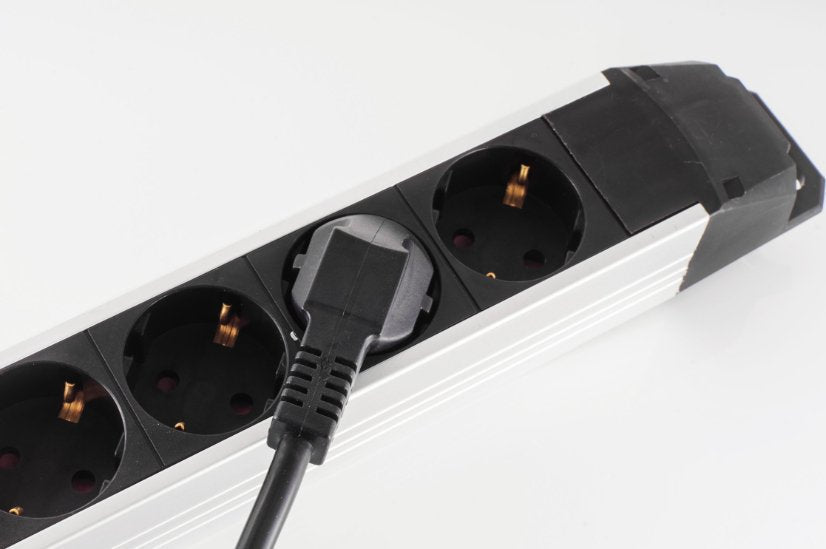 6er Regleta De Enchufes Alu 2x Usb Negro