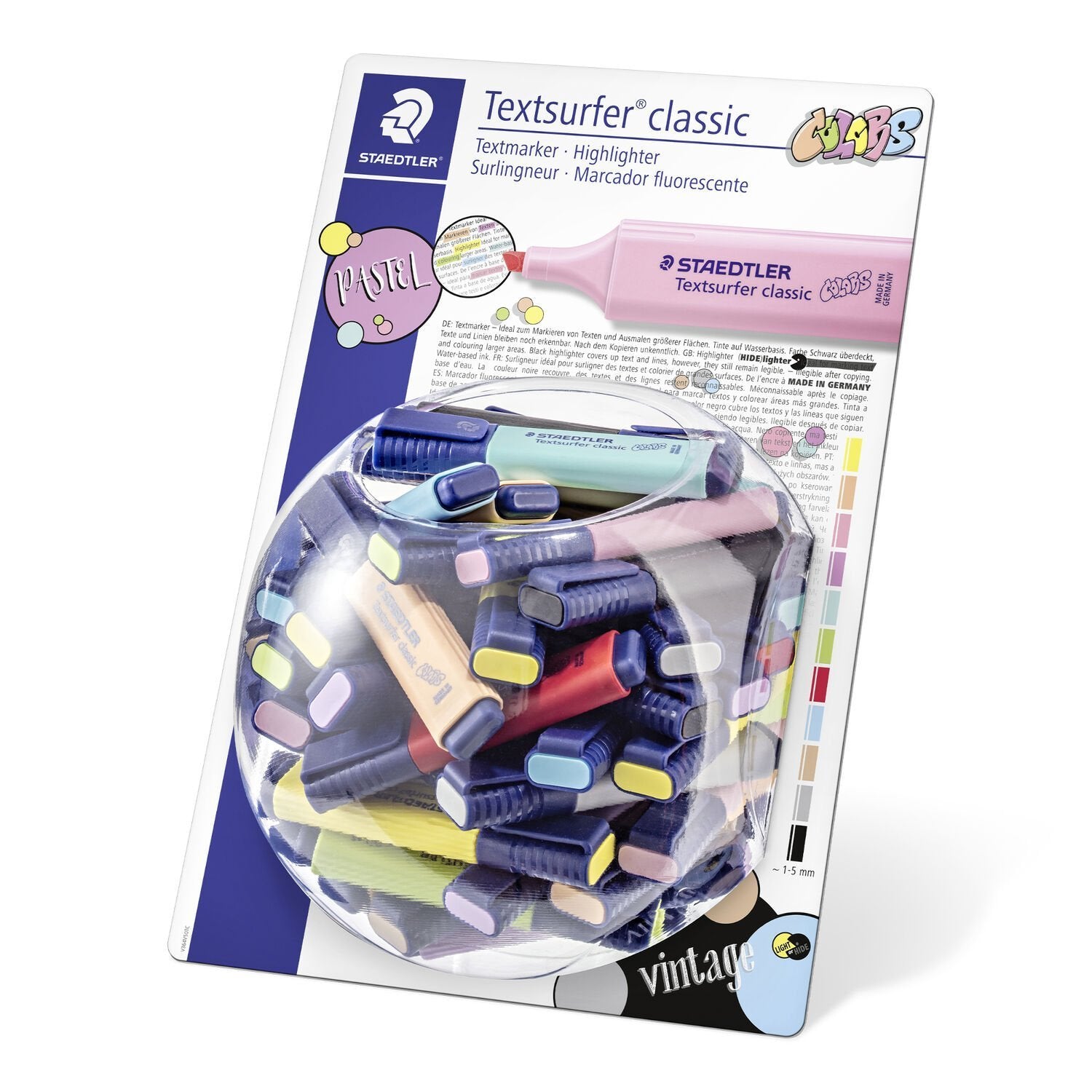 Staedtler Textsurfer Classic 364 Expositor De 100 Marcadores Fluorescentes - Punta Biselada 1 - 5 Mm Aprox - Secado
