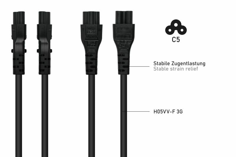 EAN 4066857000514 - Kabelmeister SK6505-S018 cable de transmisión Negro 1,8 m Enchufe tipo L IEC C5 imagen 4