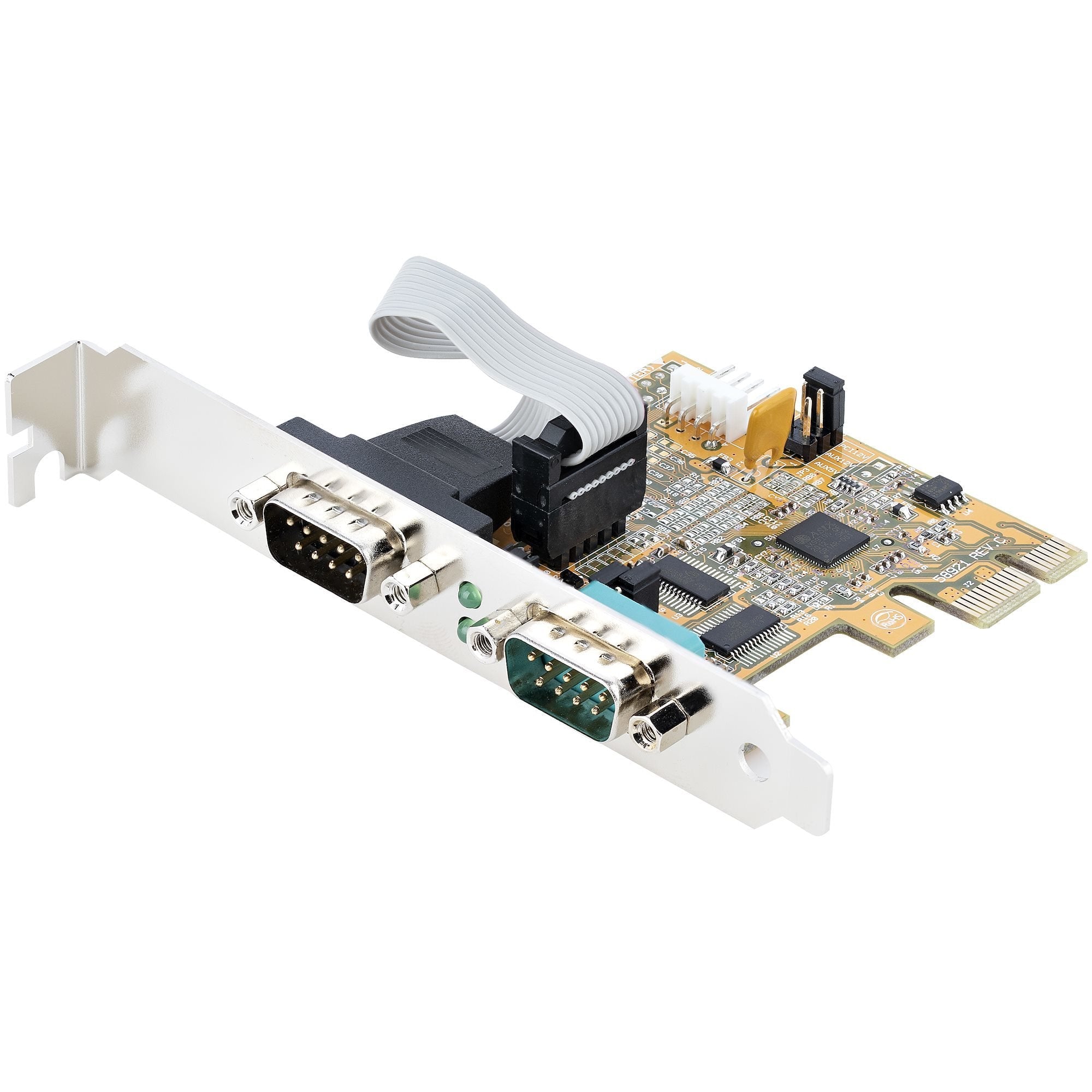 Pcie Dual Serial Port Card -   Ctlr 16c1050 Uart 5v/12v Status Light