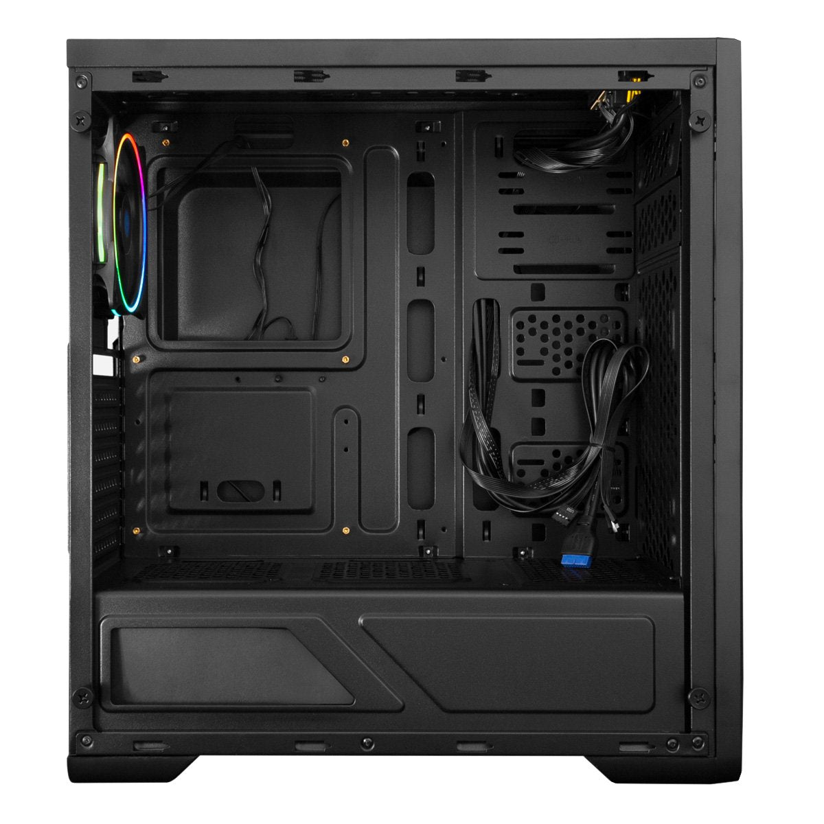 Caja Pc Deep Gaming Dgc-200 Rgb Atx Black S/F Coolbox Bahias Int:2x3'5, 2x2'5/ 2xusb3.0 1xusb2.0, Audio In/Out/ Iluminacion Argb