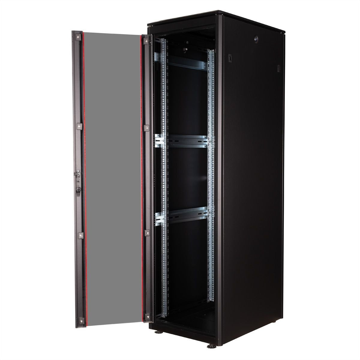 Roline 19-Zoll Netzwerkschrank Pro 42 He, 600x800 Bxt Glastr Schwarz