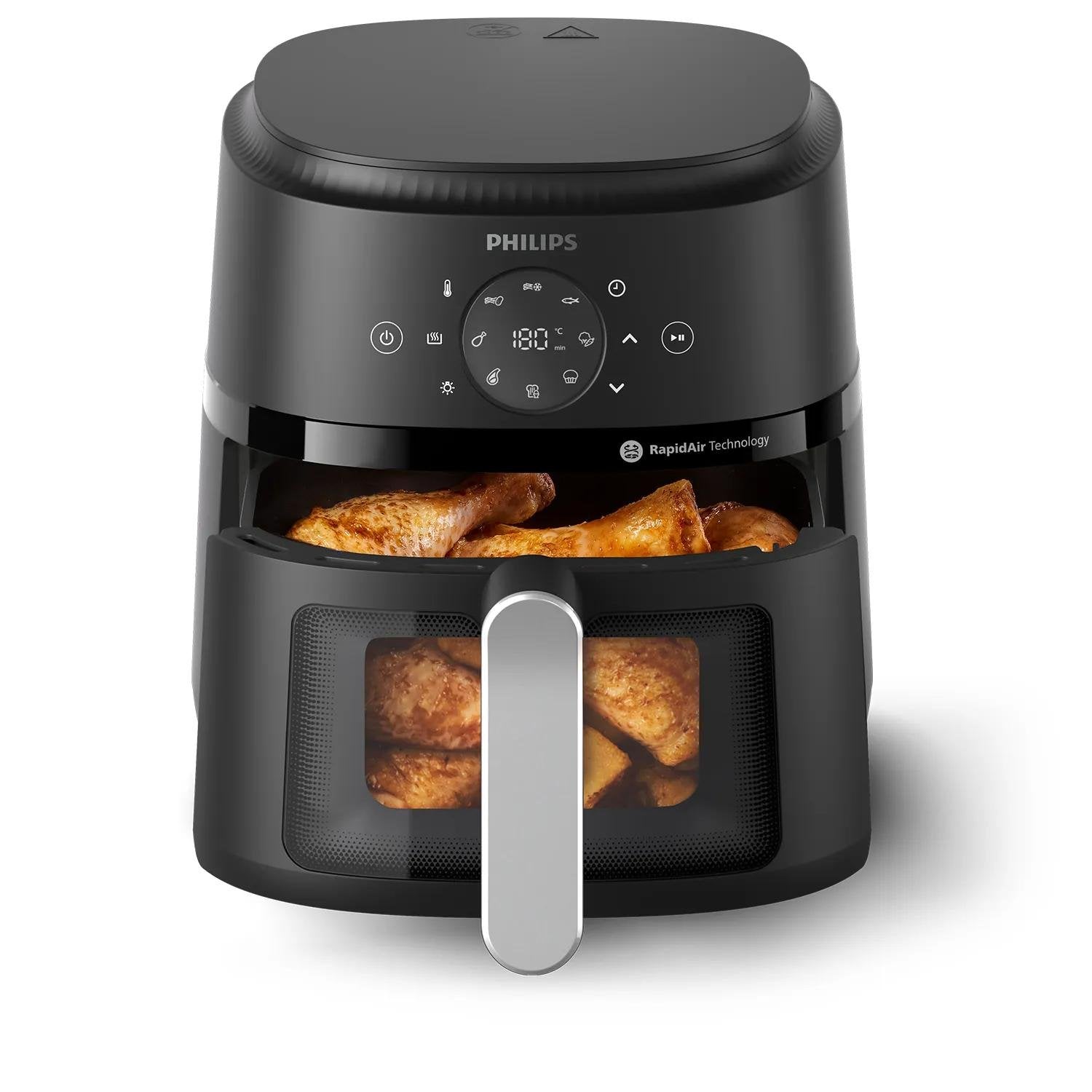 EAN 8720389034770 - Philips 2000 series NA221/00 freidora Sencillo Independiente 1500 W Freidora de aire caliente Negro, Plat imagen 3