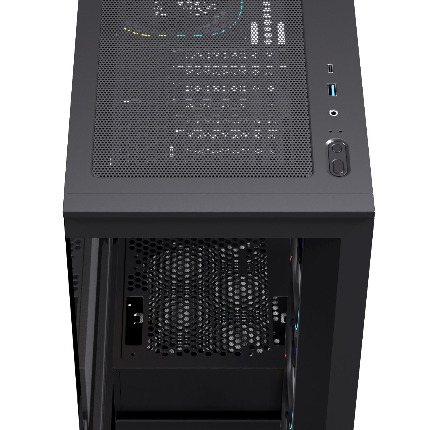 Caja Atx Semitorre Einarex S700 Rgb 4 Fans Negra Excs-Pr-700r-B