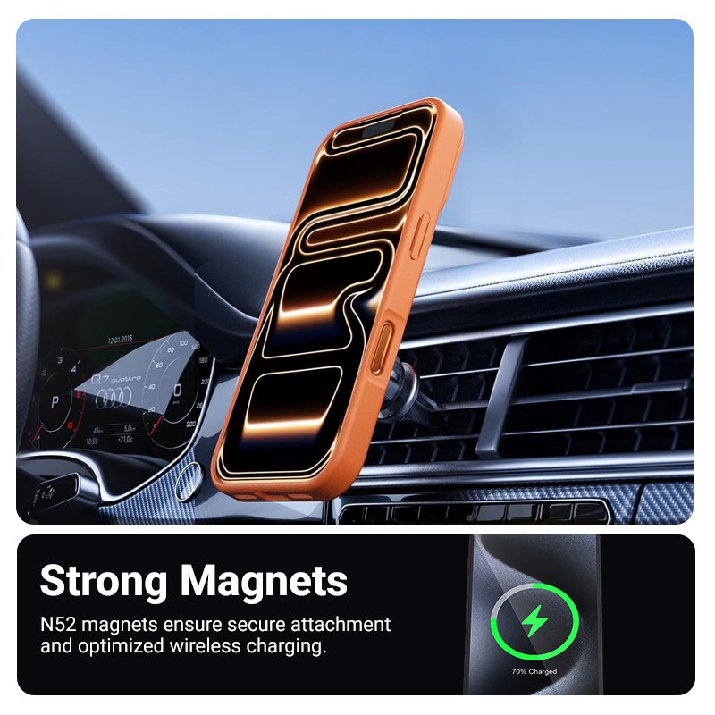 Etui Hybrid Matte Magnetic Etui Magsafe Iphone 17 Pro Max Pomaranczowe