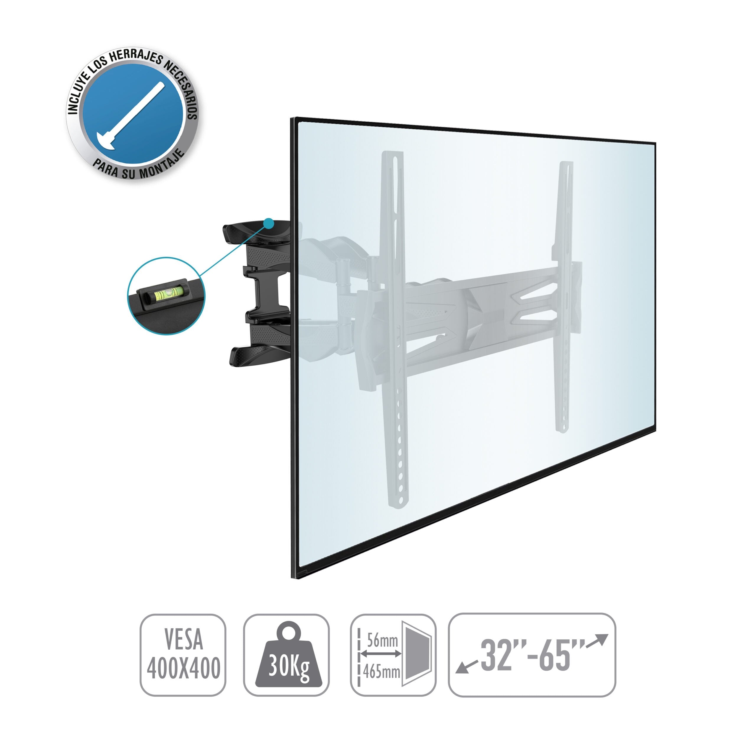 EAN 8436034261162 - TM Electron TMSLC140 soporte para TV 165,1 cm (65") Negro imagen 2