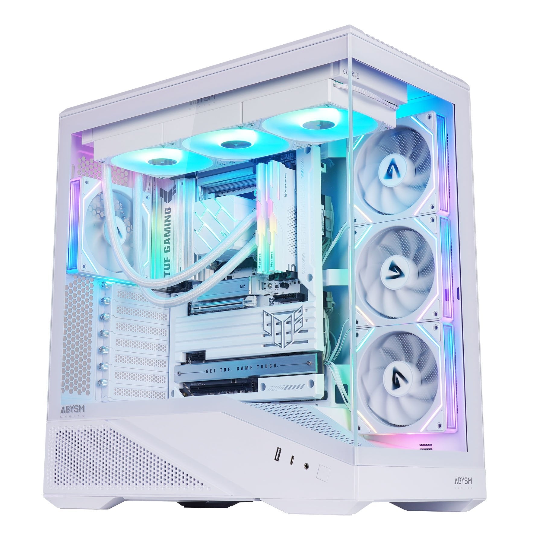 Caja Atx Semitorre Abysm Arian Frame A400 White 1x3.5" 1x2.5" Usb-C Gpu Max 420mm