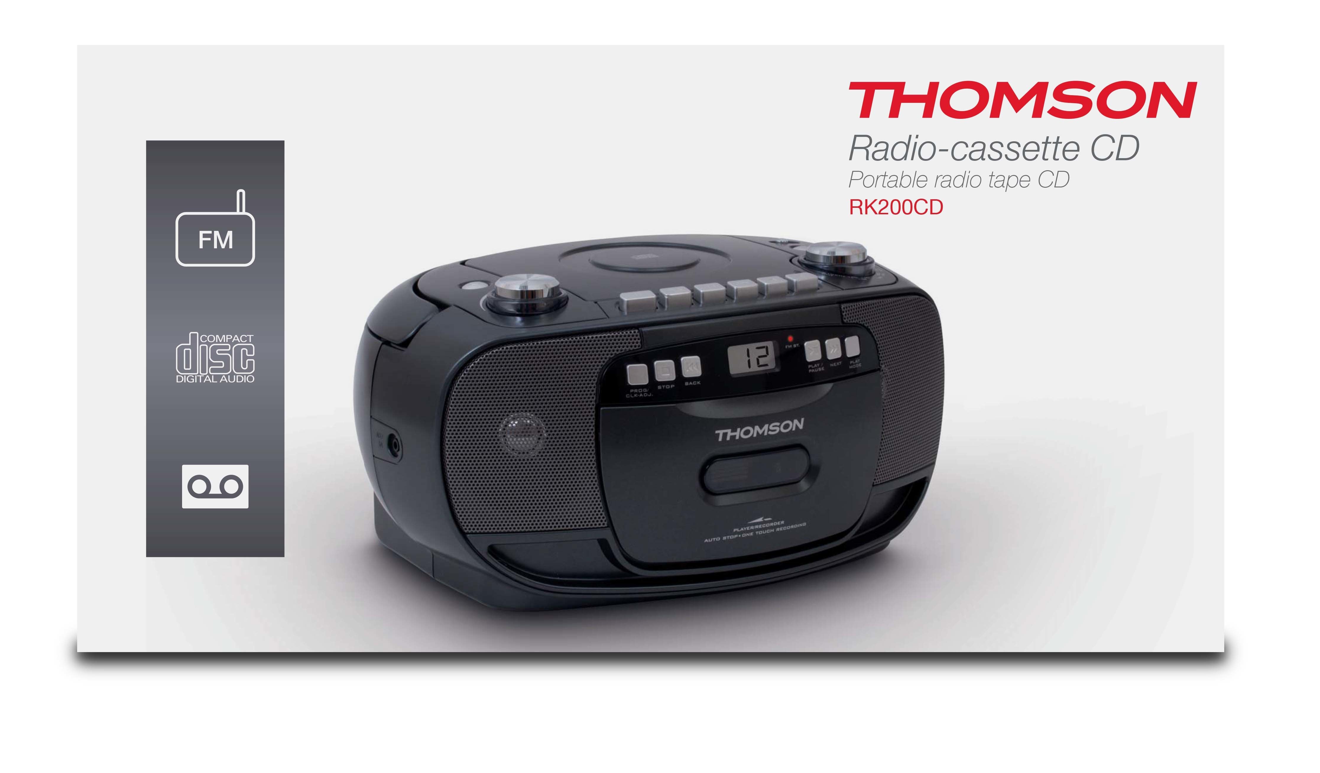 EAN 3499550329032 - Thomson RK200CD sistema estéreo portátil Analógica 2,4 W AM, FM Negro Reproducción MP3 imagen 4