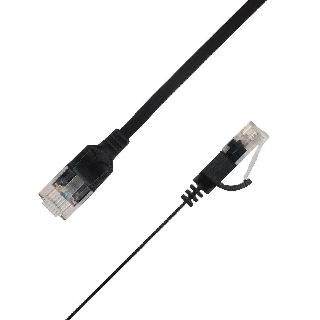 Flat U/Utp Cat6a Black 4.5m Awg 34/7, Pvc, 1x4mm Utp-Fl6a-00450-Blk