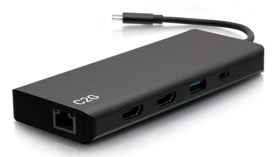 C2g Docking Station Con Doble Pantalla Usb-C® 9 En 1, Hdmi®, Ethernet, Usb, Audio De 3,5 Mm Y Alimentación De Hasta 60 W - 4k 30hz [Compatible Taa]