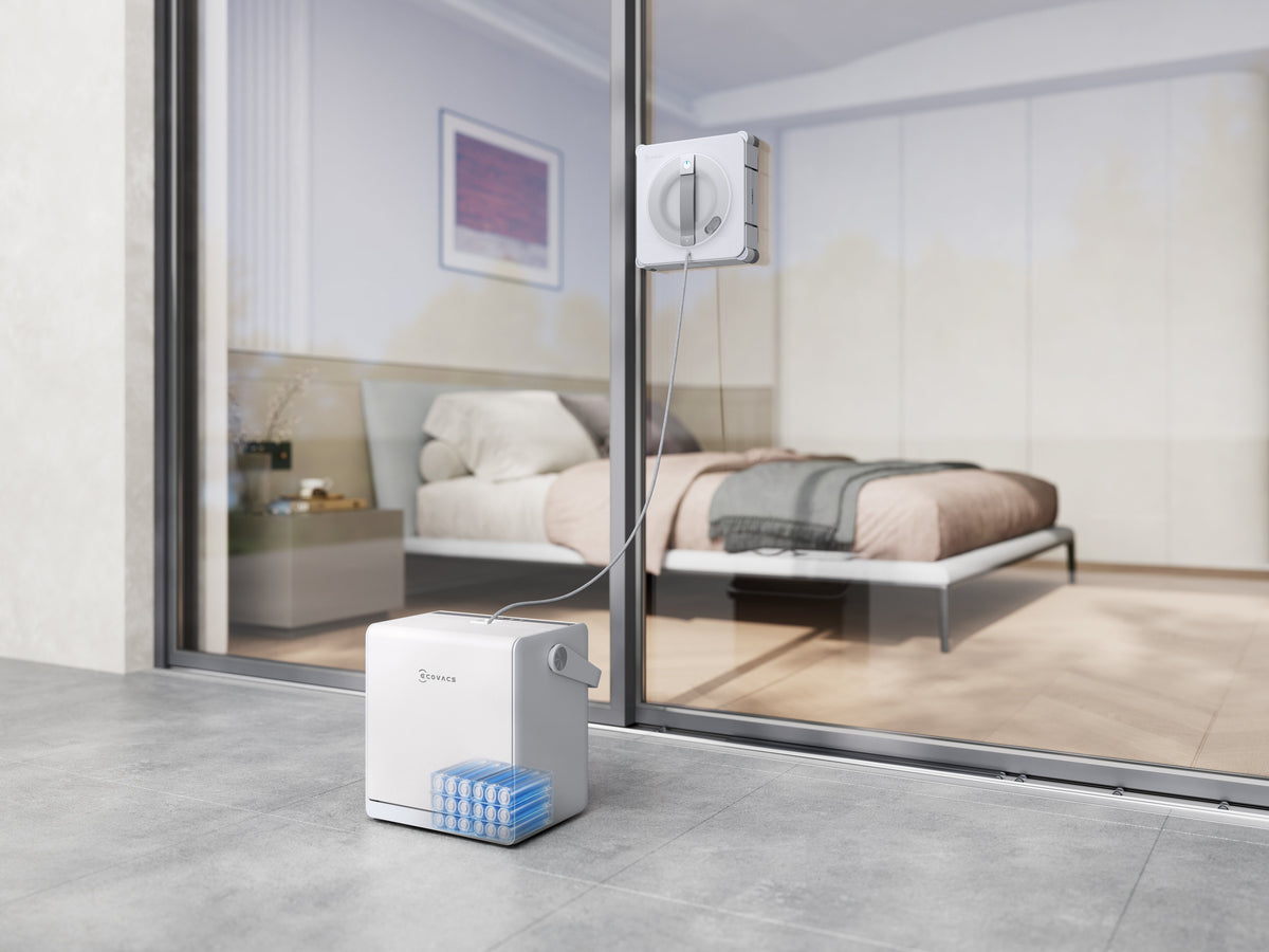 Ecovacs Winbot W2s Pro Omni Window Cleaning Robot,Auto Spray,Smart Path Planning,White+Portable Station