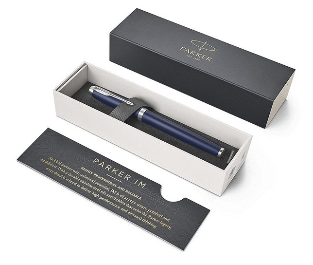 Parker Rollerball Im Matte Blue F Negro Caja De Regalo
