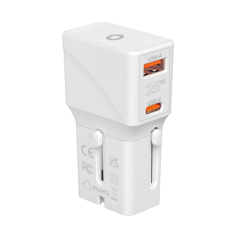 Mobile Origin Travel Adapter 25w Eu/Us/Uk/Au, White