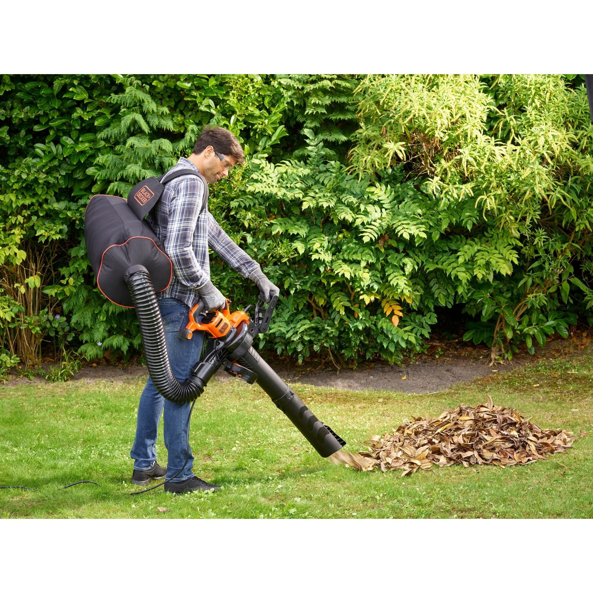 Soplador Black+Decker Beblv301-Qs De Hoja 3000 W, Aspirador/Soplador Negro/Naranja, Soplador De Mochila, 206 Kmh, 404 Kmh, 268 M³/H, 72 L, Negro, Naranja