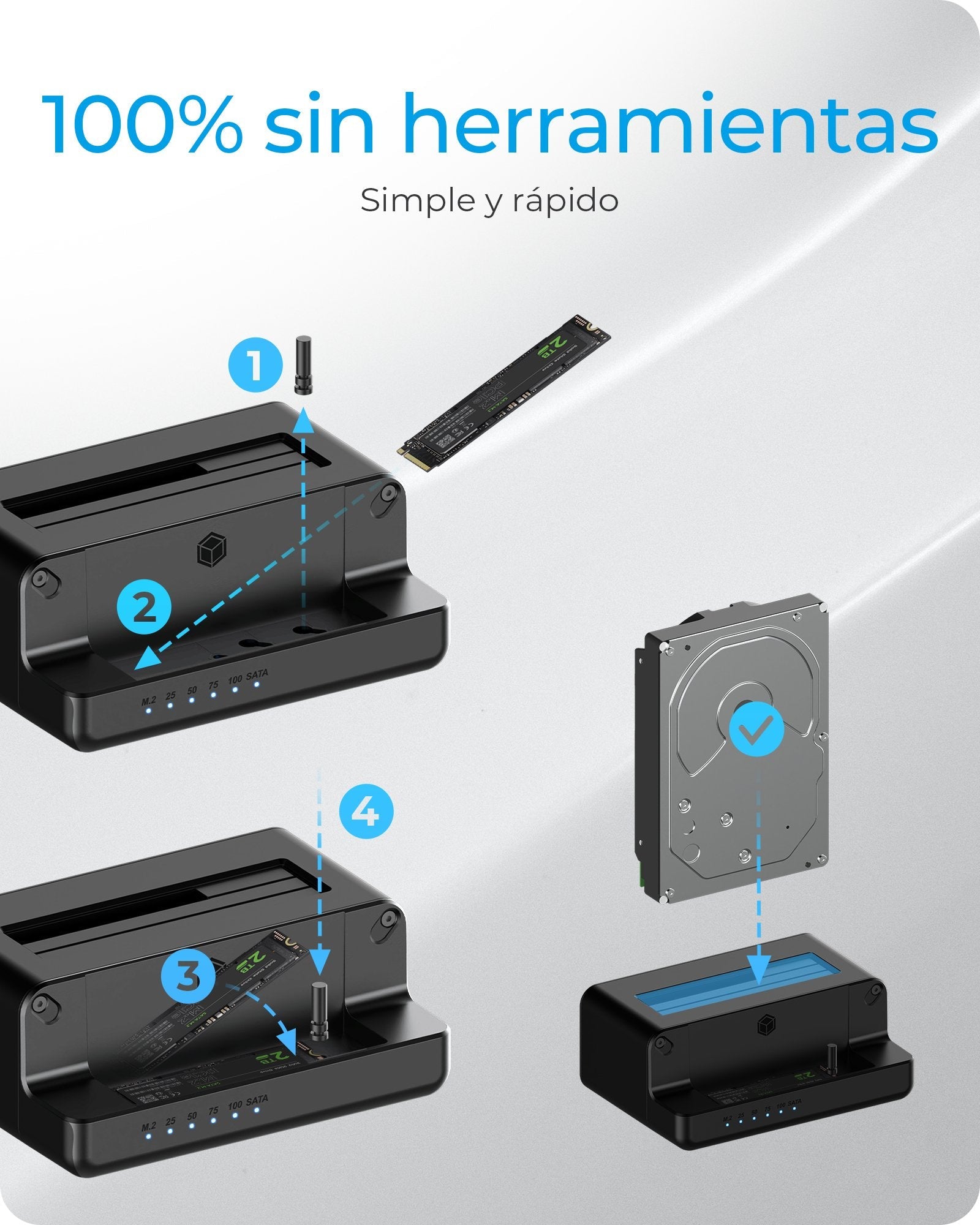 Docking Icy Box Ib-2914mscl-C31 Usb 3.2 Gen 2 (3.1 Gen 2) Type-C Negro