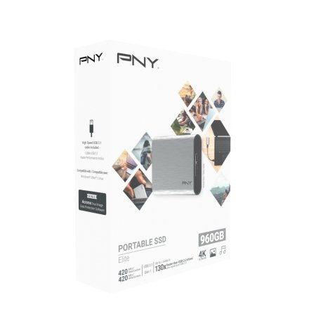 EAN 3536403372637 - PNY Elite 960 GB USB Tipo C 3.2 Gen 1 (3.1 Gen 1) Plata imagen 4
