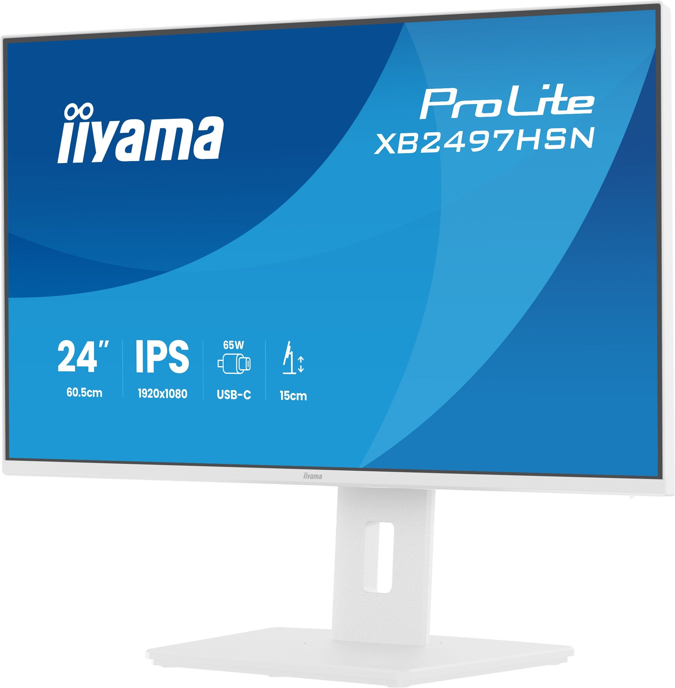 Iiyama Xb2497hsn-W1 (Prolite) - 23.8p Ips Fhd - 1ms - 350cd/Mâ² -  Hdmi-Dp Usb-C.Dock - Hub Usb - 2x2w - Ajustable- Blanco