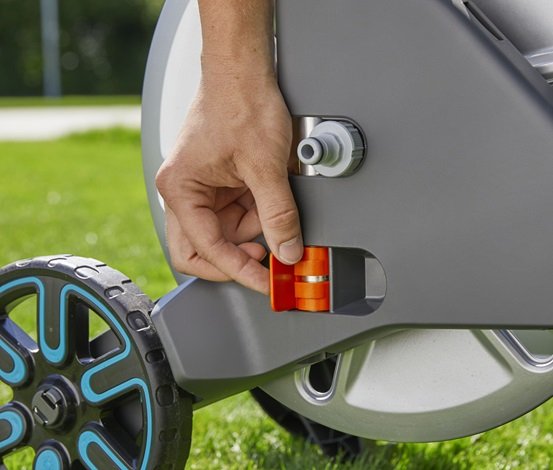 Gardena 18541-20 Carrete De Manguera De Jardín Carretera Con Varias Posiciones Manual Negro, Acero Inoxidable