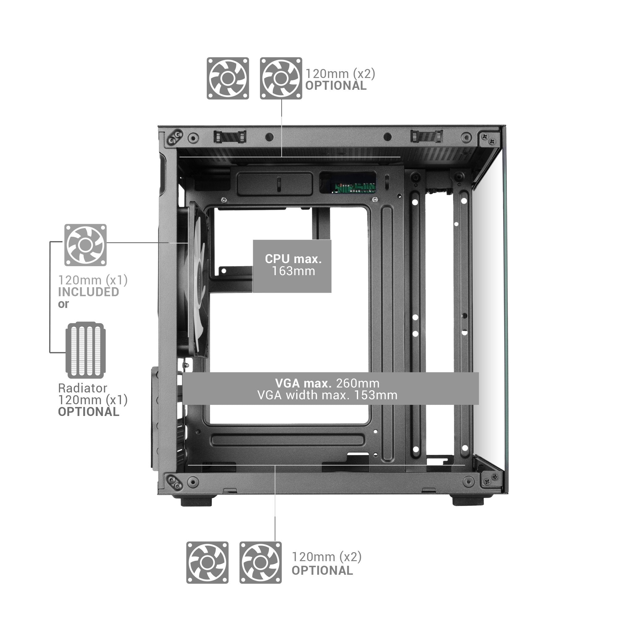 EAN 8435693114819 - Mars Gaming MC-CUBEW carcasa de ordenador Mini Tower Blanco imagen 6