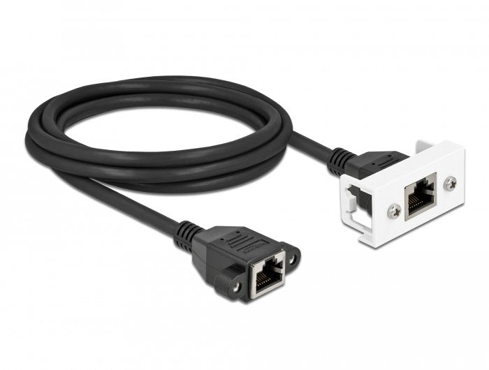 Delock Netzwerk Verlängerungscable Für Easy 45 Modul S Ftp Rj45 Buchse Zu Rj45 Buchse Cat.6a 2 M Schwarz   Weiss