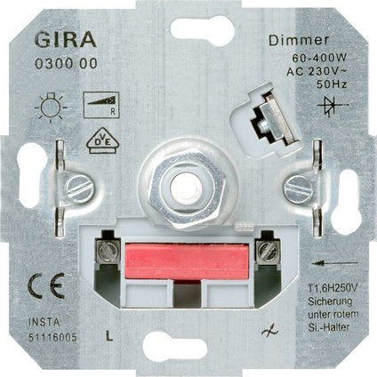 Gira 030000 Dimmer Drehaus 20-200w M.Dreh-Aussschalter Bombilla