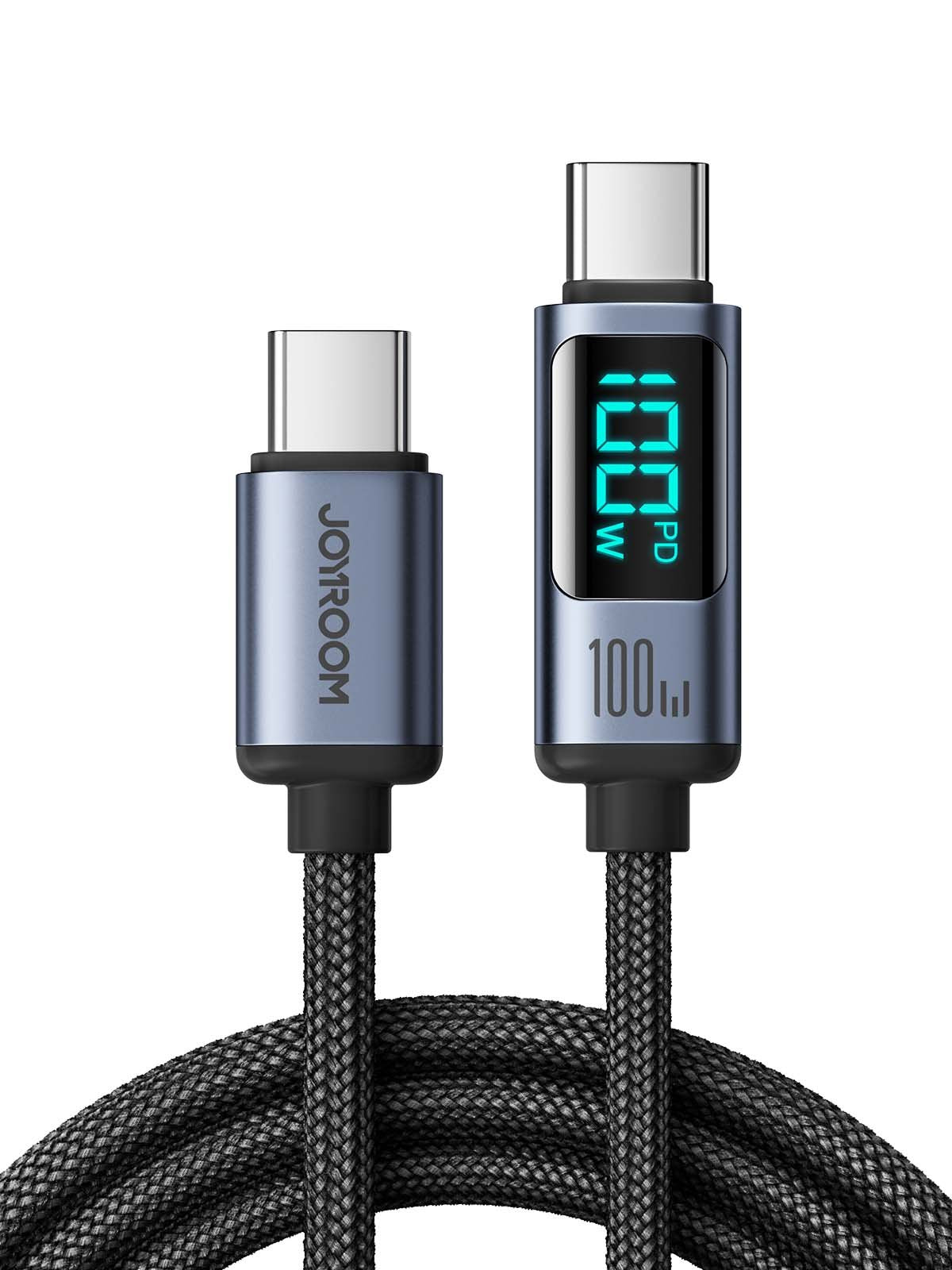 Joyroom Cable Prism Series 100?W Usb-C A Usb-C 1,2?M Con Pantalla Led (Negro)