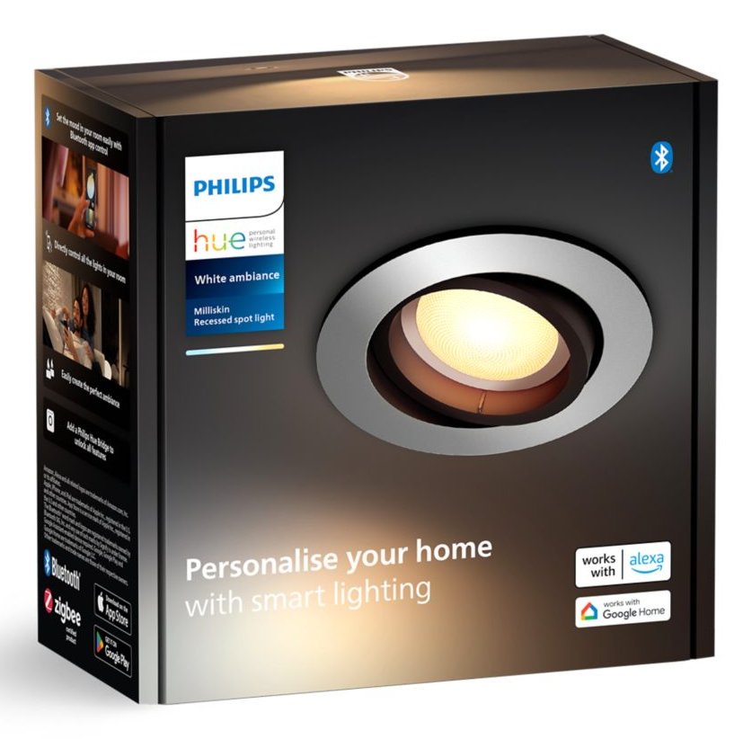 Philips Hue 929003810801 Blanco Ambiance Einbauspot, Aluminium,