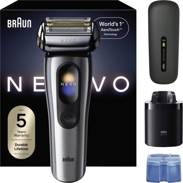 Braun Nevo 17000cc, Folienschaber, Plata, Acero, Teclas, Batería, 60 Min