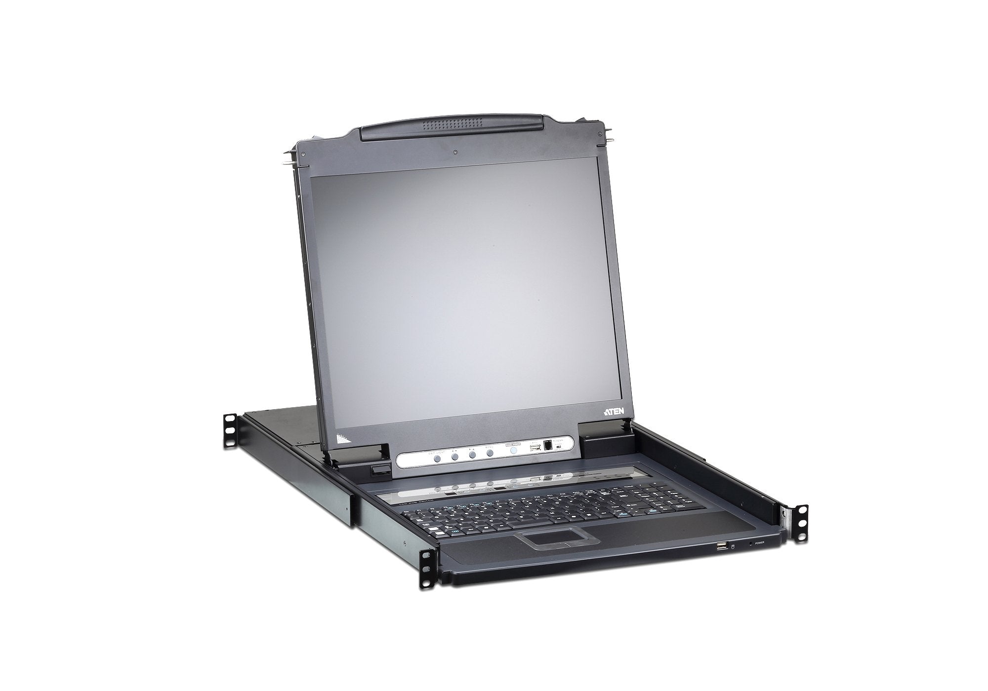 16-Port Single Rail 19" Lcd Kvm Over Ip Switch With Usb Peripheral Support, Broadcast Mode, Panel Array Mode, Daisy Chain And Ex