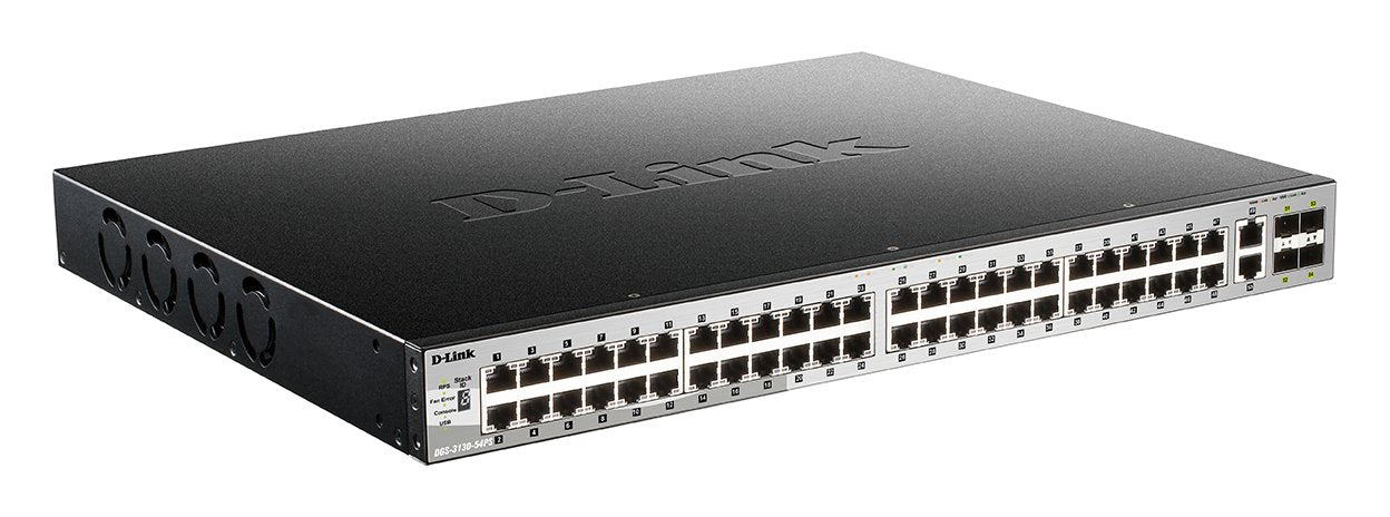 Switch Gestionable L3 D-Link Stackable Dgs-3130-54ps/E 48p Poe (370w) Giga + 2p 10g + 4p 10g Sfp+