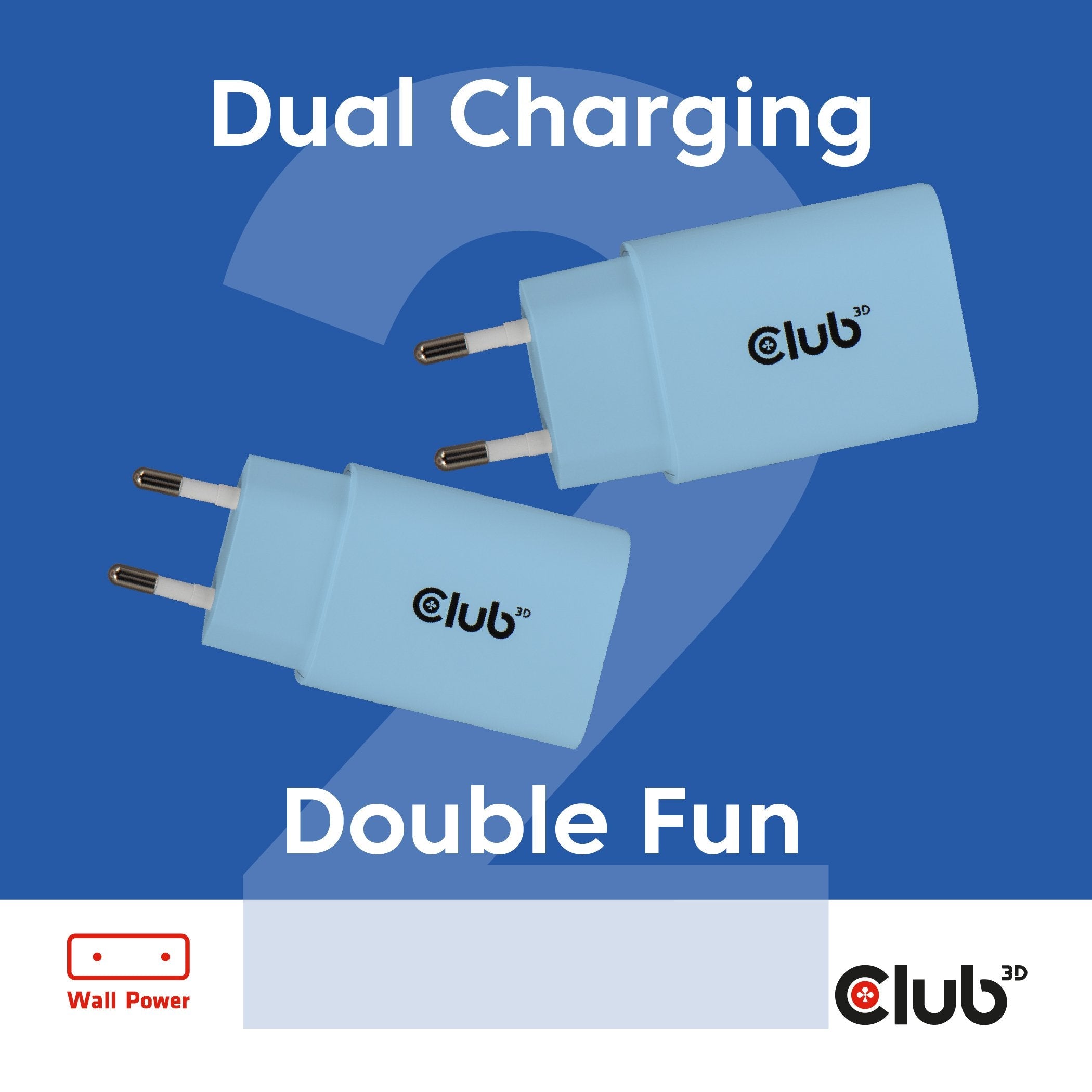 Club3d Lifemyle Cargador Usb-C 30watt, 2mk Azul Retail