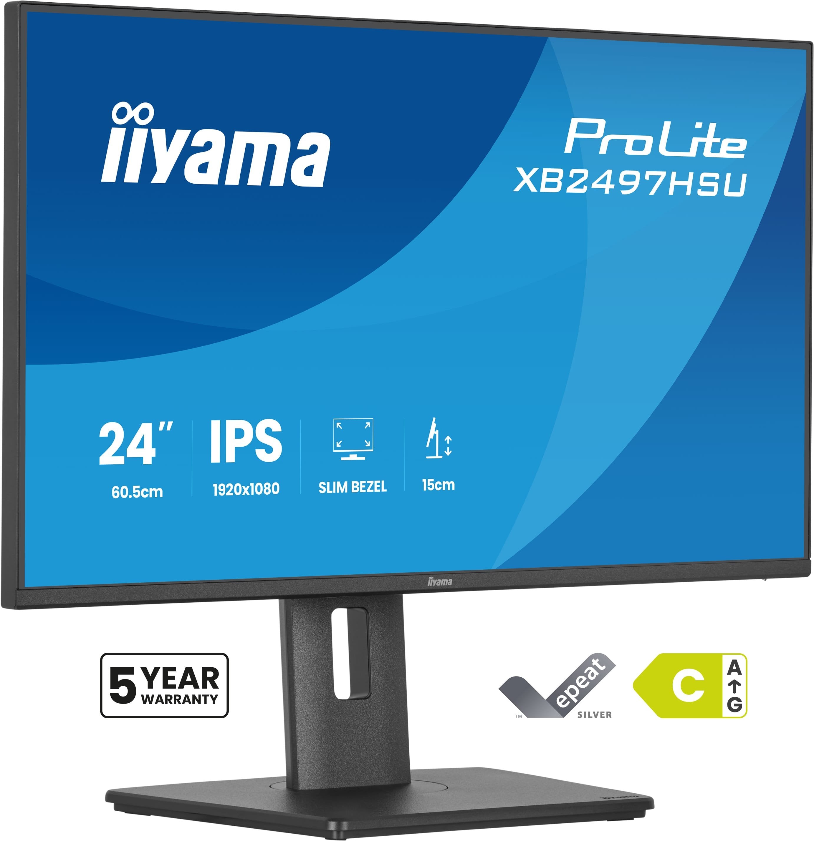 Iiyama Prolite Xb2497hsu-B1 (60.5 Cm (23.8 Zoll), Negro (Matt), Fullhd, Ips, Hdmi, Dp, Usb-Hub, Erg. Standfuss, 120hz Panel) Xb2497hsu-B1