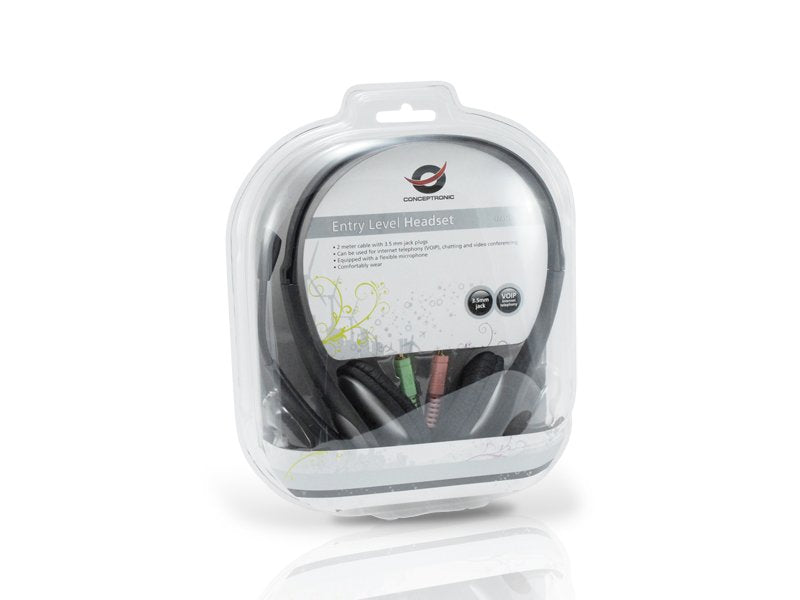 Conceptronic Auriculares Entry Level Headset  Jack 3.5 Microfono Flexible 1208008
