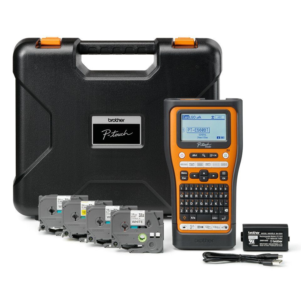Brother Bluetooth Connectable Electrician Labeller 24mm Max Tape Qwerty Keyboard Delivered With Case And 4 Ribbons