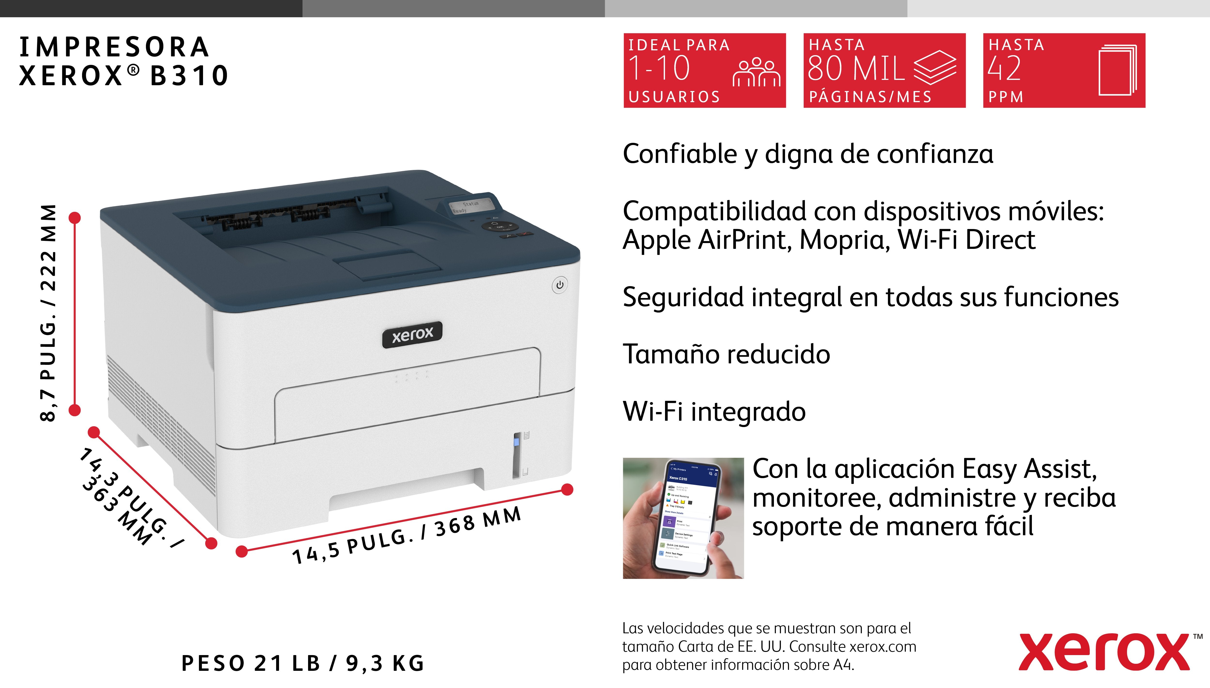 EAN 0095205035551 - Xerox B310V_DNIUK impresora láser 2400 x 2400 DPI Wifi imagen 11