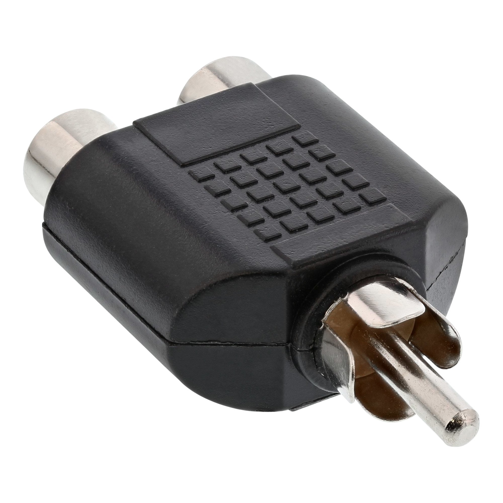 Adaptador De Audio Inline Rca Macho A 2x Rca Hembra