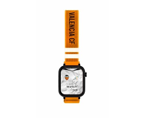 Savefamily Reloj Inteligente Infantil Savewatch Plus Edicion Valencia C.F. Con Gps Y Llamada - Correa Tela Naranja
