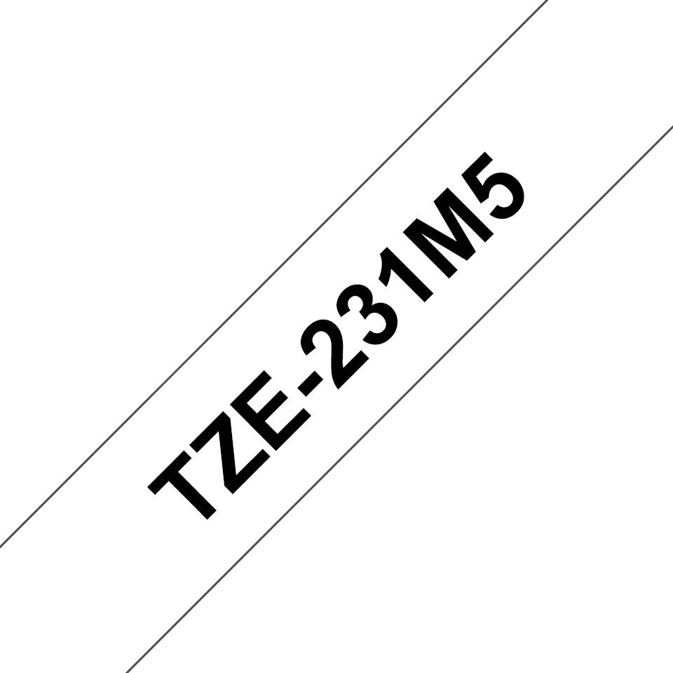 Brother Tze-231m5 Cinta Para Impresora De Etiquetas Negro Sobre Blanco