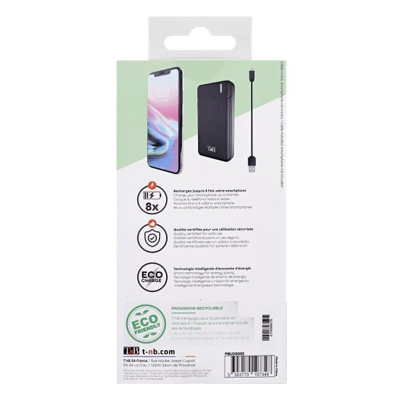 EAN 3303170107348 - T'nB PBU20000 batería externa Polímero 20000 mAh Negro imagen 7