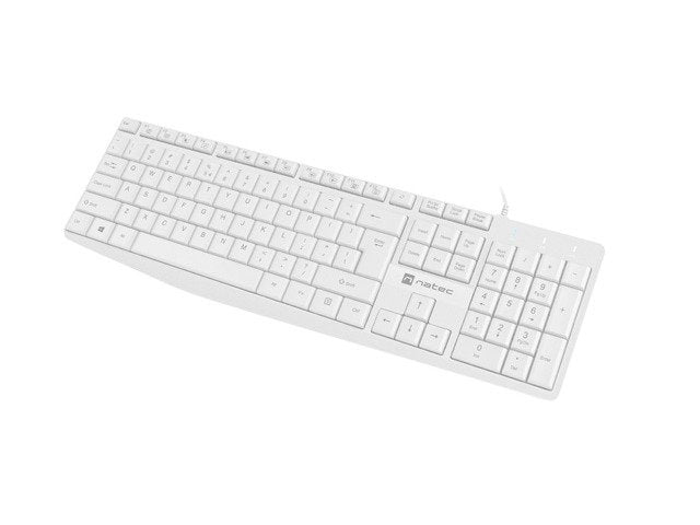 Teclado Ingles Natec Nautilus Us Slim Blanco Nkl-1951
