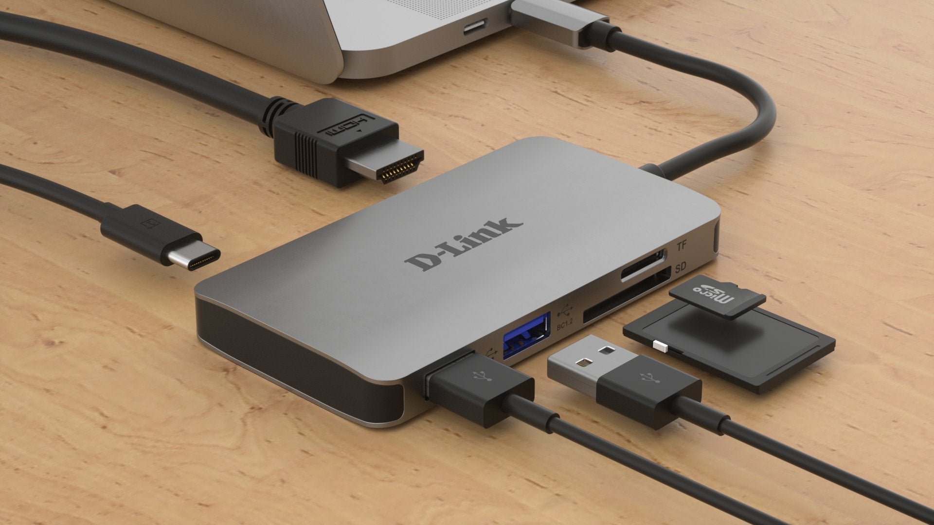 Docking Usb Tipo-C D-Link Dub-M610 2xusb 1xusb Tipo-C Pd 1xthunderbolt 3 1xhdmi 1xlector Tarjetas Sd Gris