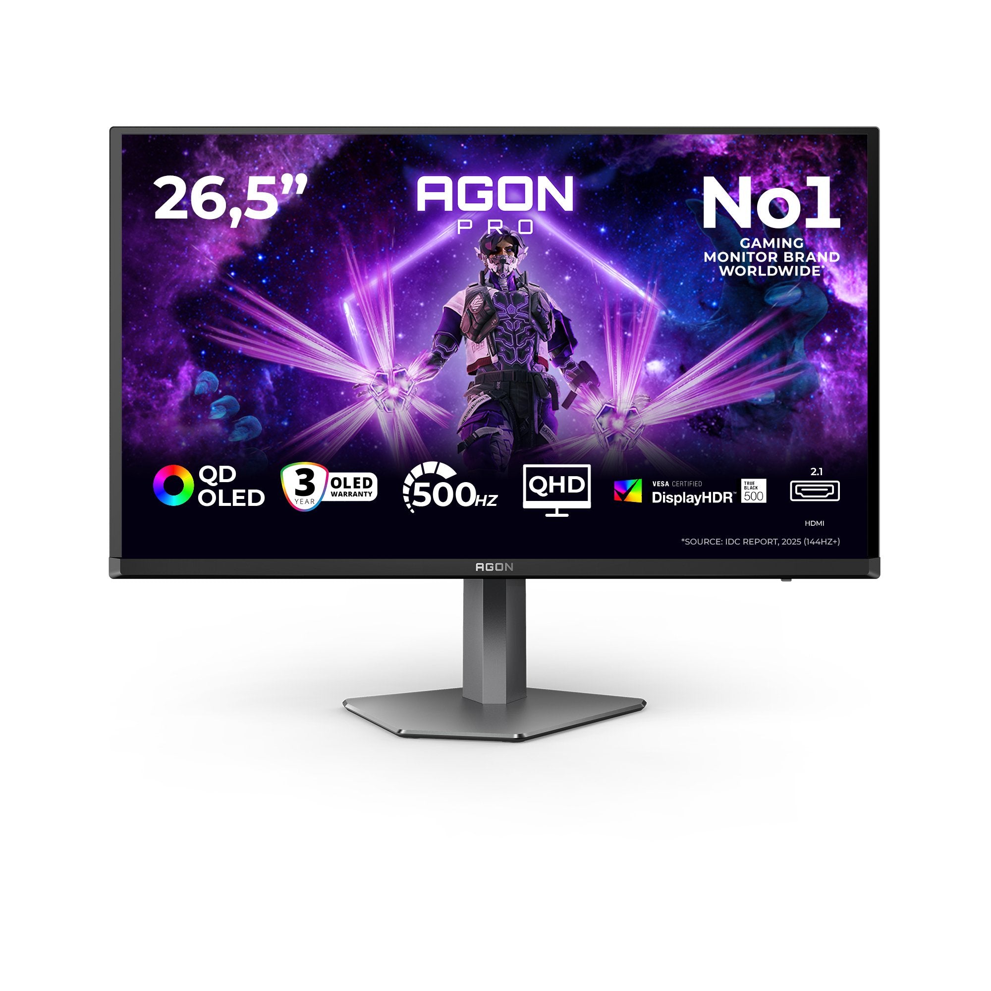 EAN 4038986183031 - AOC AGON PRO AG276QKD2 pantalla para PC 67,3 cm (26.5") 2560 x 1440 Pixeles Quad HD QD-OLED Negro, Gris imagen 1